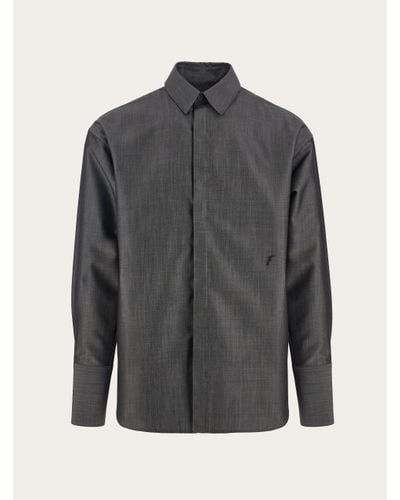 Ferragamo Silk And Mohair Shirt - Grey