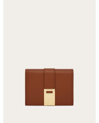 Ferragamo Hug Compact Wallet - Brown
