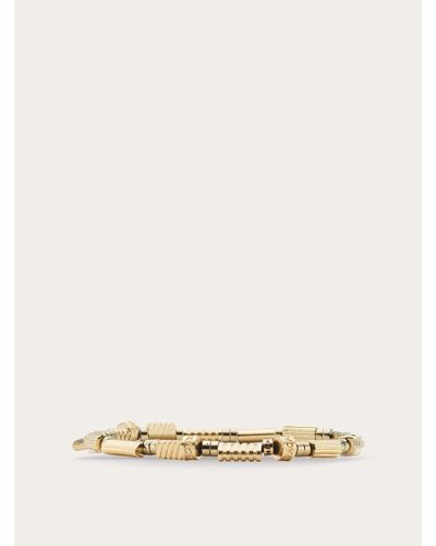 Ferragamo Bracelet With Branded Beads - Natural