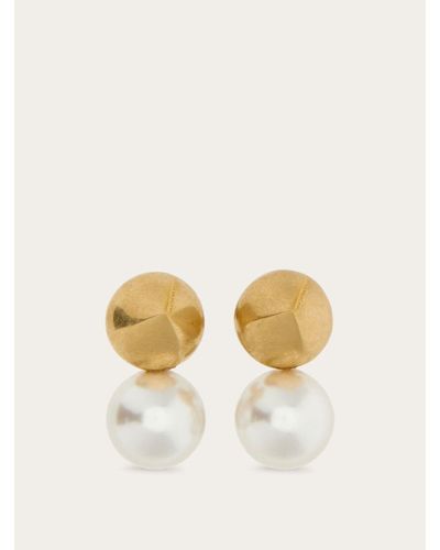 Ferragamo Earrings with bead pendant - Neutre