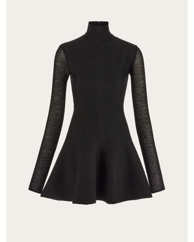 Ferragamo Short Knitted Dress - Black