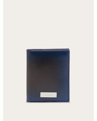 Ferragamo Credit Card Holder With Nuanced Detailing - Blue