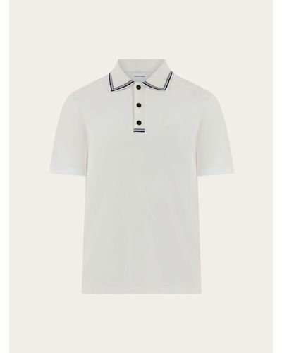 Ferragamo Short Sleeved Polo Shirt - White
