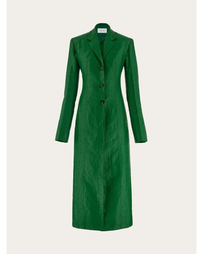 Ferragamo Women Two Way Tailored Coat - Green