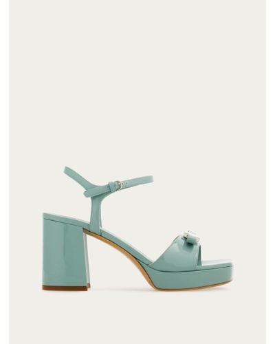 Ferragamo Platform Sandal With Mini Bow .5 - Green