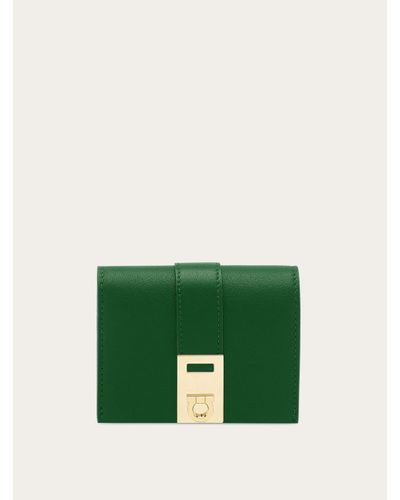 Ferragamo Hug Compact Wallet - Green