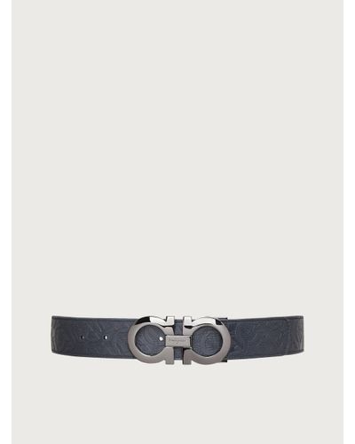 Ferragamo Branded Belt, - Gray