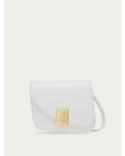 Ferragamo Fiamma Crossbody Bag (S) - White