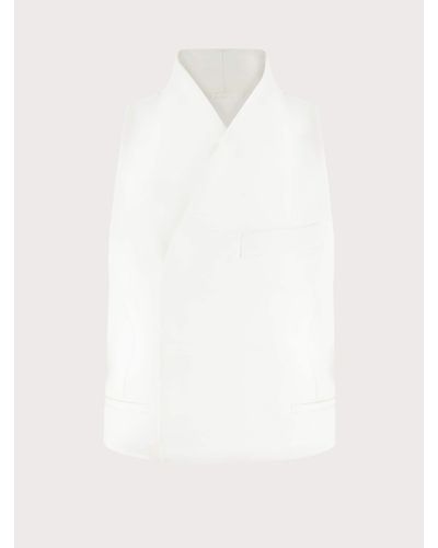 Ferragamo Double Breasted Slim Fit Waistcoat - White