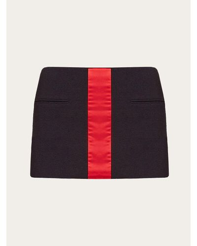 Ferragamo Mini Skirt With Contrasting Panel - Red