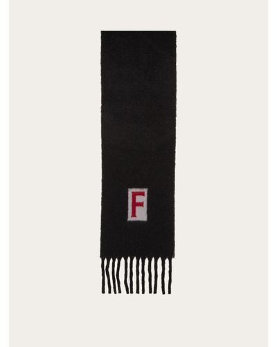 Ferragamo Scarf with jacquard detailing - Noir