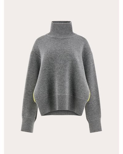 Ferragamo Poncho Style Layered Sweater - Gray