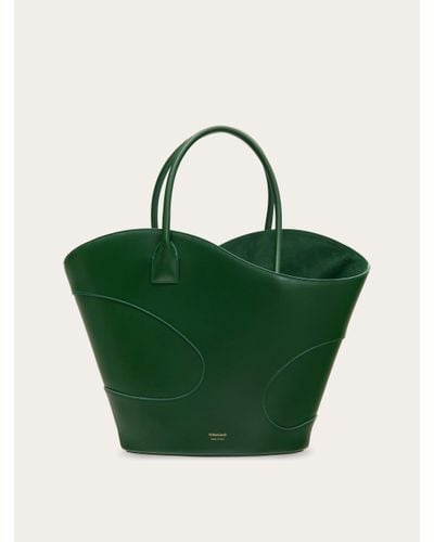 Ferragamo Tote Bag With Cut-out Detailing - Green