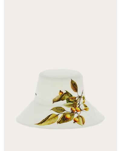 Ferragamo Botanical Print Bucket Hat - Metallic