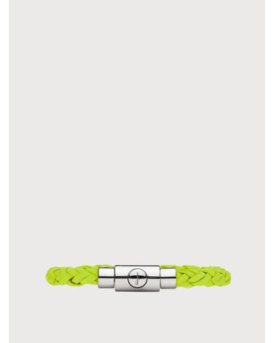 Ferragamo Braided Leather Bracelet - Size 19 - Green