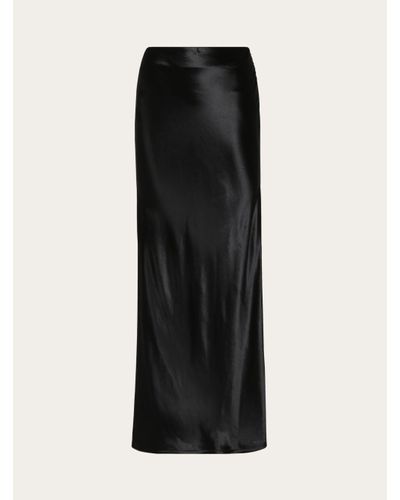 Ferragamo Longline satin skirt - Noir