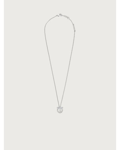 Ferragamo Women Gancio 3d Crystal Necklace - White