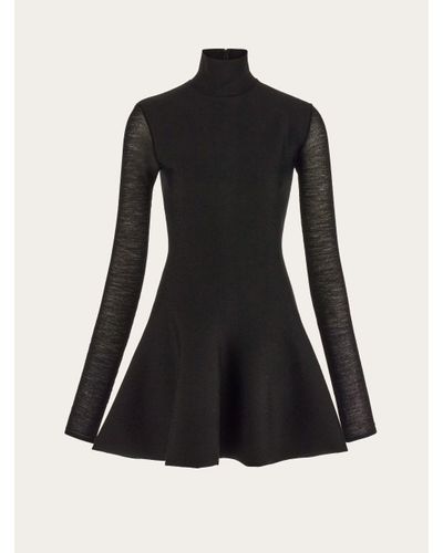 Ferragamo Short Knitted Dress - Black