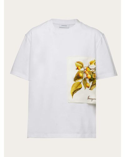 Ferragamo T-shirt con stampa botanica - Bianco