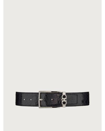 Ferragamo Adjustable Gancini belt - Blanc