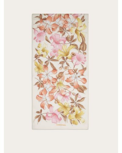 Ferragamo Hibiscus Print Shawl - White