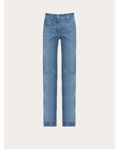 Ferragamo Damen 5-Pocket-Jeans - Blau