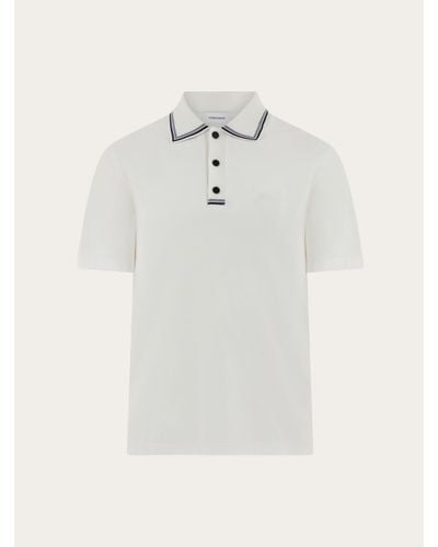 Ferragamo Short Sleeved Polo Shirt - White