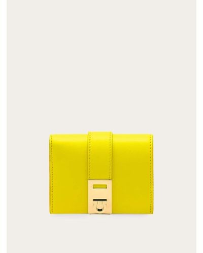 Ferragamo Hug Compact Wallet - Yellow