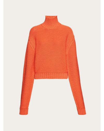 Salvatore Ferragamo gradient-effect wool-blend shirt - Orange
