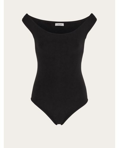 Ferragamo Low cut round neck bodysuit - Noir