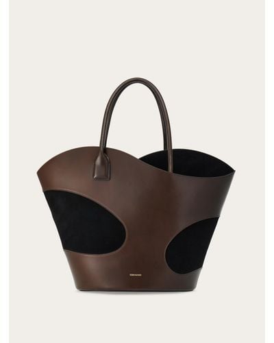 Ferragamo Tote bag with cut-out detailing (L) - Noir