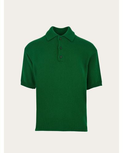 Ferragamo Men Knitted Polo - Green