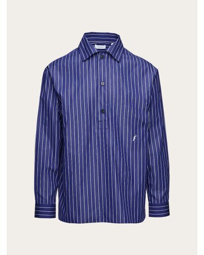 Ferragamo Camicia sportiva con colletto polo - Blu