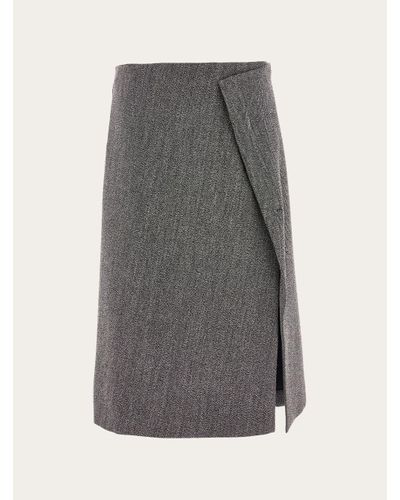Ferragamo Tweed wrap skirt - Gris