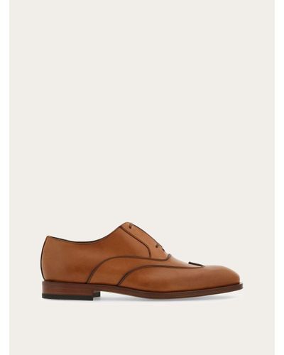 Ferragamo Oxford With Wing-tips - Brown