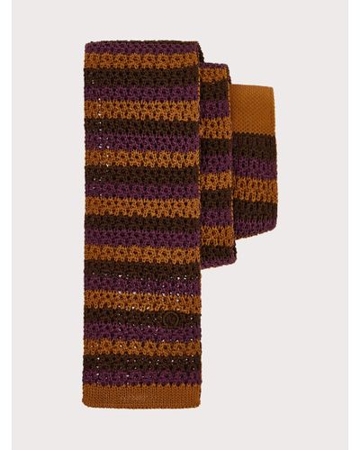 Ferragamo Silk Knitted Tie - Multicolour