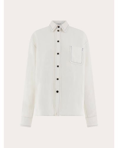 Ferragamo Shirt With Contrasting Seams - White