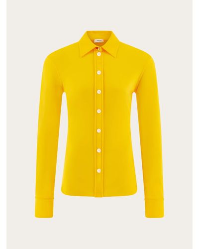 Ferragamo Stretch Jersey Shirt - Yellow