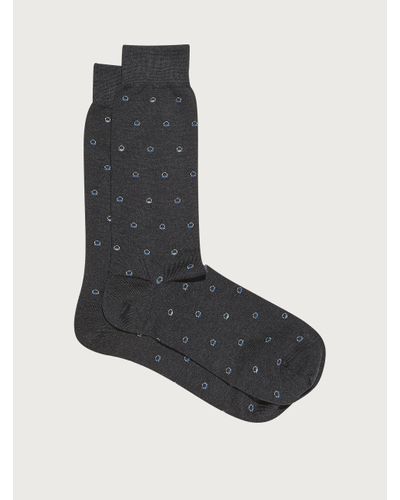 Ferragamo Medium Gancini Jacquard Sock - Black