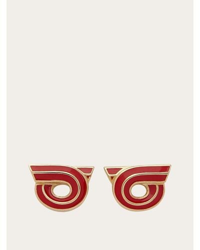 Ferragamo Women Gancini Earrings - Red