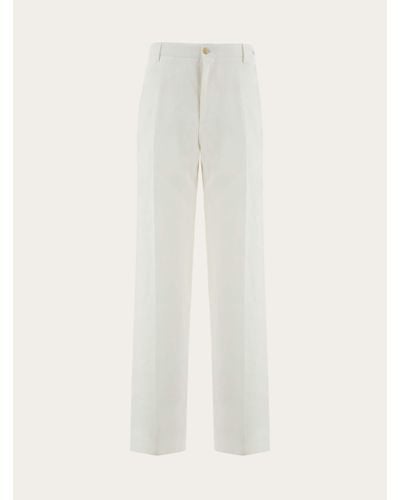 Ferragamo Silk And Viscose Tailored Trouser - White