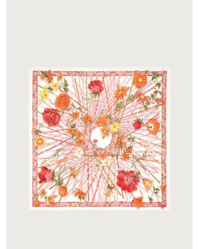 Ferragamo Vimini print silk foulard - Rose