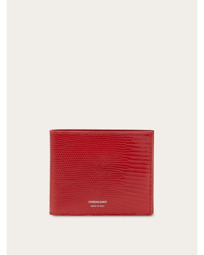 Ferragamo Herren Brieftasche aus Eidechsenleder - Rot