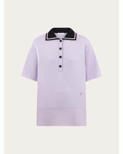 Ferragamo Short Sleeved Polo - Purple