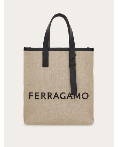 Ferragamo Tote bag with signature - Neutre