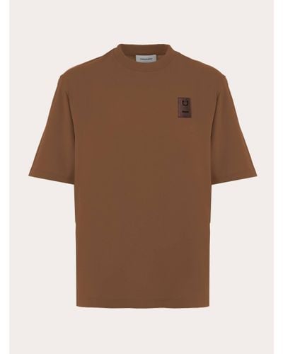 Ferragamo Organic Cotton T-shirt - Brown
