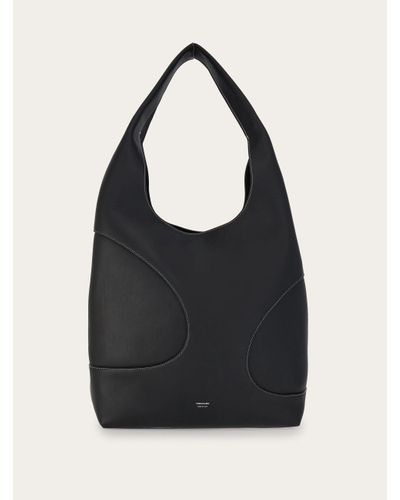 Ferragamo Hobo Bag With Cut-out Detailing - Black