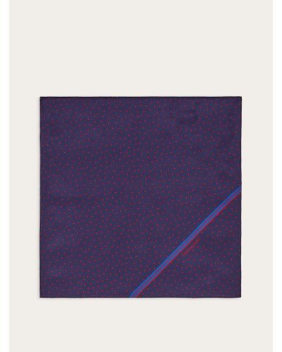 Ferragamo Star Print Pocket Square - Purple