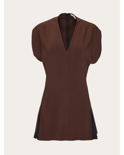 Ferragamo Flared Mini Dress - Brown