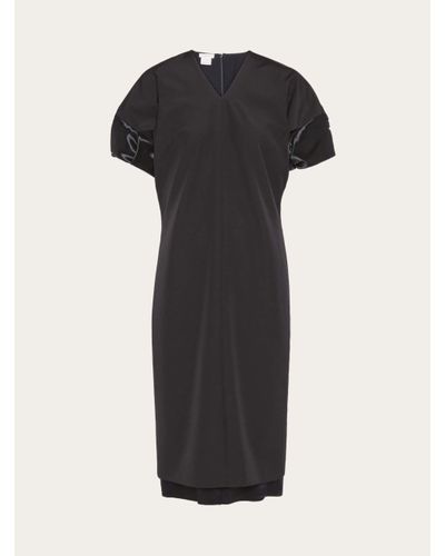 Ferragamo Wool Midi Dress - Black